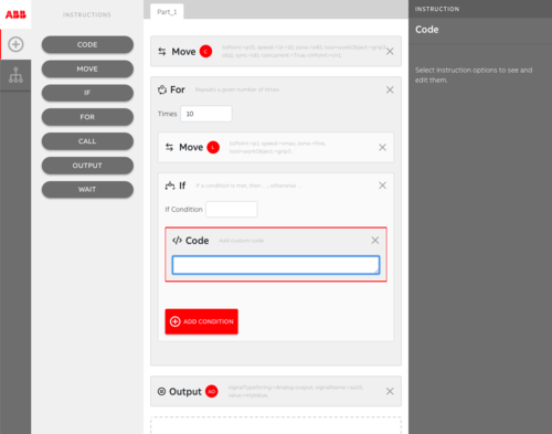 ABB — Code block inside if block